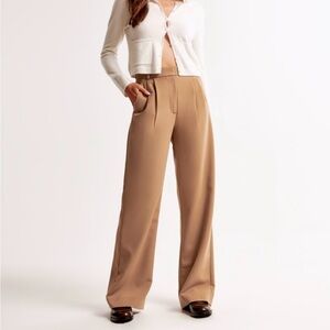 Abercrombie Sloane Wide Leg Tailored Pants Brown Size 28